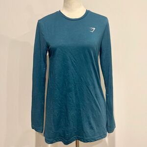 Gymshark Womens Training Long Sleeve Tee Teal Shirt Activewear  Small
